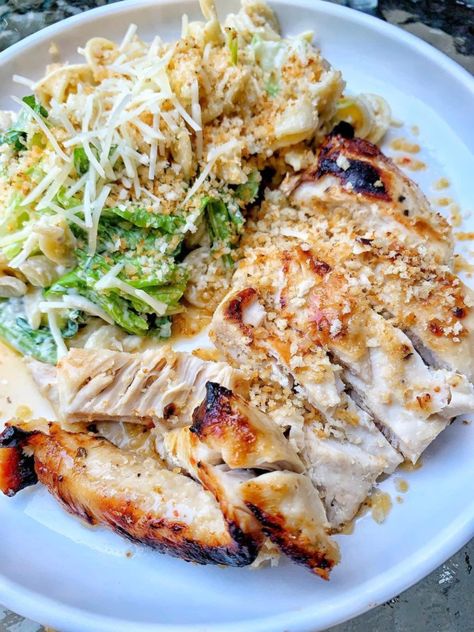 Caesar Pasta Salad with Grilled Chicken - The Tipsy Housewife The Tipsy Housewife, Tipsy Housewife, Caesar Pasta Salad, Salad With Grilled Chicken, Caesar Pasta, Cold Pasta Salad, Grilled Chicken Salad, Pasta Shapes, Chicken Pasta