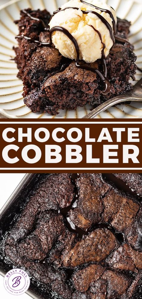 Chocolate Cobbler Recipe, Cobbler Recipes Easy, Chocolate Cobbler, Dinner Then Dessert, Decadent Chocolate Desserts, Easy Chocolate Desserts, Dessert Simple, Recipes Chocolate, Tasty Chocolate Cake