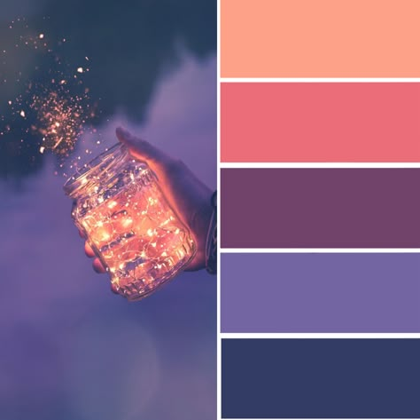 Pink Brown Blue Color Scheme, Colour Swatches Aesthetic, Enchanting Color Palette, Dream Colour Palette, Day And Night Color Palette, Constellation Color Palette, Color Palletes Aesthetic, Whimsical Color Palette Colour Schemes, Pretty Color Schemes