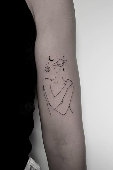 Who Cares Tattoo Design, One Line Self Love Tattoo, Dreamer Tattoo Ideas Design, Body Positive Tattoos Simple, Radiate Love Tattoo, Think Less Feel More Tattoo, Self Esteem Tattoo Ideas, Tattoo Ideas For Self Love, Self Development Tattoo