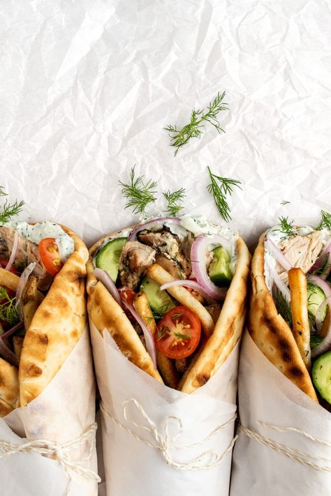 Greece Meals, Greece Restaurant, Greek Sandwich, Gyro Wrap, Gyros Recipe, Restaurant Food Photography, Shark Clothes, Greek Grilled Chicken, Carrot And Lentil Soup