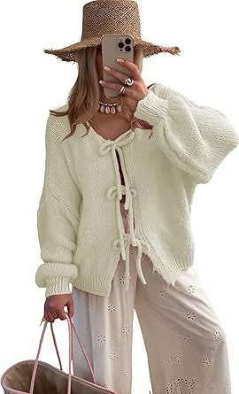 Tie Front Sweater, Pull Rose, Fall Winter Jacket, Drop Shoulder Cardigan, Chunky Cable Knit Sweater, Pullover Mode, Pull Oversize, Oversized Sweater Cardigan, Trendy Sweaters