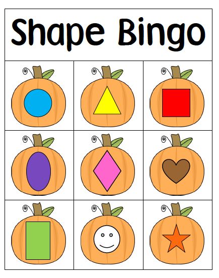 Preschool Harvest Activities, Shape Bingo, Preschool Harvest, Preschool Pumpkin, Harvest Activities, Fall Classroom Activities, Pumpkin Unit, Prek Crafts, Preschool Fine Motor Activities