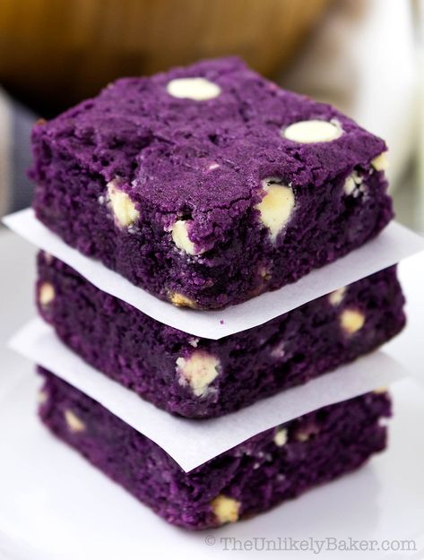 Ube Brownies, Ube Dessert Recipe, Ube Halaya, Filipino Dessert Recipes, Ube Recipes, Filipino Food Dessert, Resep Brownies, Fudgy Brownie Recipe, Filipino Desserts