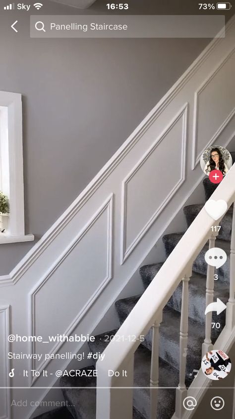 Stairs With Windows, Hall Stairs And Landing Decor, Stairs And Landing Decor, Landing Decor, Dado Rail, Classy Acrylic Nails, Staircase Design, Stairs, Home Decor