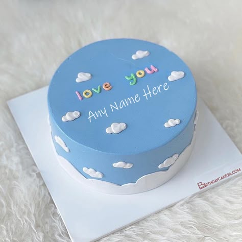 Cloud Birthday Cake, Kue Disney, Cloud Birthday, Bolo Vintage, Ugly Cakes, Cake For Boyfriend, Birthday Cake Decorating Ideas, Cake Cafe, Simple Cake Designs