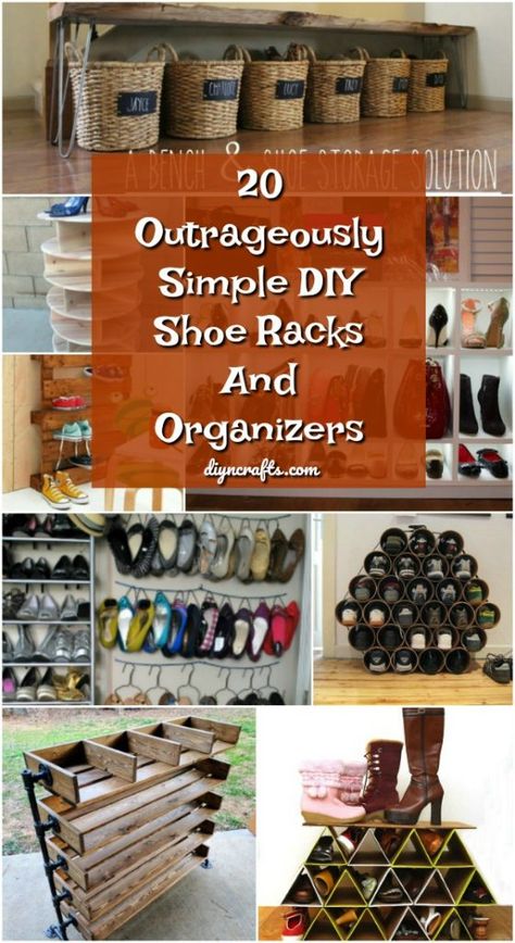 Diy Shoe Racks, Rak Sepatu Diy, Homemade Shoe Rack, Diy Shoe Rack Ideas, Pallet Shoe Rack, Shoe Organization Diy, Homemade Shoes, Diy Shoe Storage, Shoe Cubby