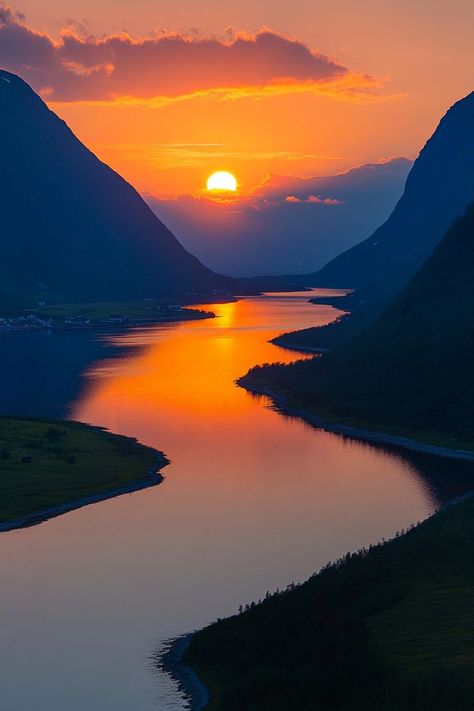 Experience the Midnight Sun in Norway🌞 Visit Norway in summer to witness the midnight sun. Enjoy endless daylight for outdoor activities like hiking, kayaking, and exploring fjords. 🌿🌅 #MidnightSun #SummerTravel #Norway #Fjords Norway In Summer, Fjords Norway, Norway Fjords, Visit Norway, Midnight Sun, The Midnight, My Heritage, Summer Travel, In Summer