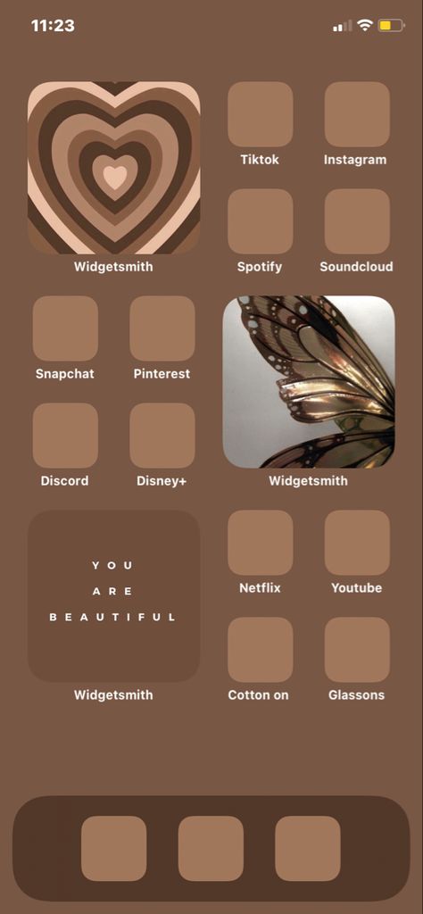 444 Brown Wallpaper, Brown Wiget Idea, Brown Aesthetic Widget Ideas, Brown Home Screen Wallpaper, Brown Home Screen Layout, Widget Ideas Brown, Brown Aesthetic Iphone Layout, Brown Homescreen Ideas, Brown Widget Aesthetic