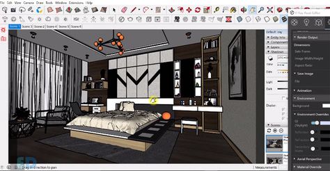 How to render a bedroom with vray 3.4 for sketchup 2017 V Ray Render Sketchup, Sketchup Rendering, Vray Sketchup, 3ds Max Tutorials, How To Render, Sabi Style, Photoshop Rendering, Elevation Drawing, Interior Design Presentation