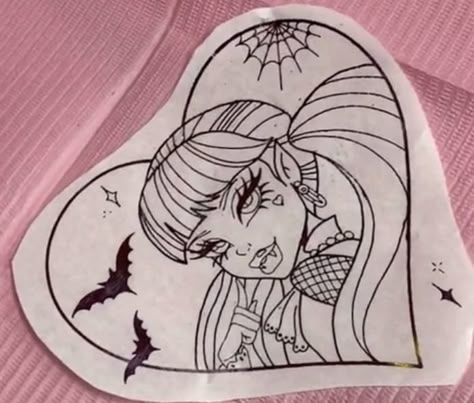 Draculaura Tattoo, Vampire Tattoo, Grunge Tattoo, Goth Tattoo, Kawaii Tattoo, Doodle Tattoo, Cute Little Tattoos, Gothic Tattoo, Dope Tattoos For Women