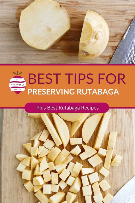 Learn the best and easiest ways for how to cut, store, preserve, and freeze rutabagas for later! Plus, if you are wondering what to do with rutabaga, you can get my favorite recipes. How To Preserve Rutabaga, Preserving Rutabaga, Canned Rutabaga Recipes, Freezing Rutabaga, Rutabaga Recipes, Roasted Rutabaga, Preserving Foods, Plant Based Recipes Easy, Healthy Vegetable Recipes