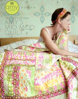 Amy Butler Mid Mod Free Quilt Pattern Amy Butler Quilt Patterns, Moda Free Quilt Patterns, Amy Butler Quilt, Amy Butler Patterns, Mod Quilt, Amy Butler Fabric, Free Quilting Patterns, Fun Quilt, Start Sewing