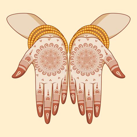 Illustration about Indian bride with mehandi in hand in vector. Illustration of bridal, bride, hinduism - 44030384 Henna Images, Mehendi Designs For Hands, Indian Wedding Invitation Cards, Creative Advertising Design, Wedding Invitation Card Design, Baby Clip Art, Mehndi Art, Mehandi Designs, Invitation Card Design