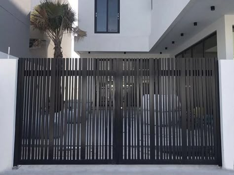 Industrial Gate Design, Townhouse Gate Design Philippines, Industrial Loft Design, Stone Walls Interior, Gate Wall Design, House Main Gates Design, House Renovation Projects, Modern Gate, Steel Gate Design