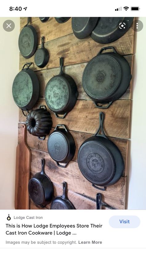 Cast Iron Wall Display, Cast Iron Cookware Display, Cookware Display, Lodge Cookware, Pan Organizer, Cast Iron Decor, Cookware Storage, Pan Storage, Pan Rack