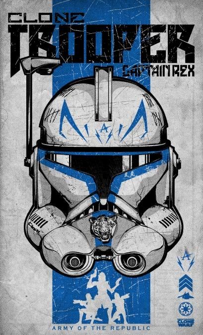 Poster Clone Wars by Daniel Campos, via Behance Star Wars Clones, Star Wars Helmet, Captain Rex, Star Wars Painting, Star Wars Background, Star Wars Trooper, Star Wars Drawings, Star Wars Tattoo, Star Wars Wallpaper