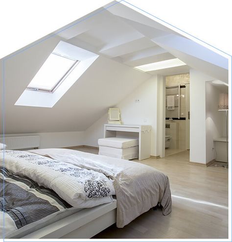 Attic Ensuite, Bungalow Loft Conversion, Loft Conversion Bedroom, Loft Extension, Attic Bedroom Designs, Loft Conversions, Loft Room, Attic Bedroom, Attic Rooms