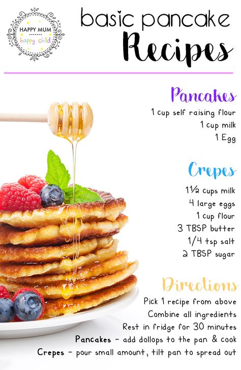 Basic Pancake Recipes AND how to cook the perfect pancake! Three Ingredient Pancakes, Basic Pancake Recipe, Basic Pancakes, Homemade Pancake Recipe, Make Pancakes, Best Pancake Recipe, Pancake Recipe Easy, Perfect Pancakes, Clam Recipes