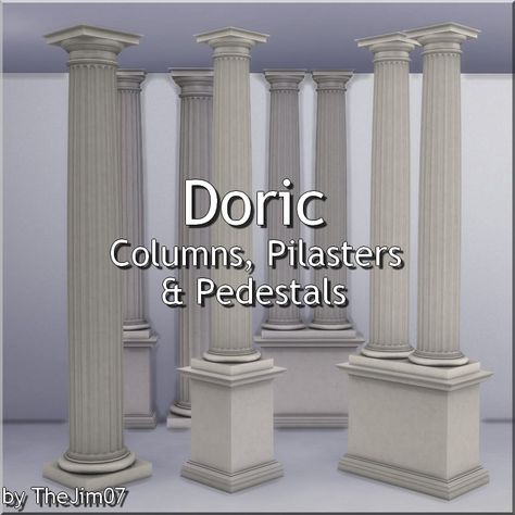 Column Decor, Exterior Columns, Castle Exterior, Greek Decor, Sims Medieval, Doric Column, Castle Decor, Sims Packs, Royal Furniture