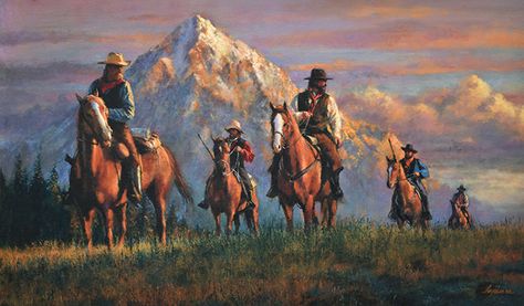 oil on canvas 20x34, Western Art, Frontier, Wild West, Cowboy Art, Fujiwara Cowboy Pictures, Western Artwork, Wilde Westen, Mary Cassatt, Western Paintings, King Of The Hill, West Art, Cowboy Art, Equine Art