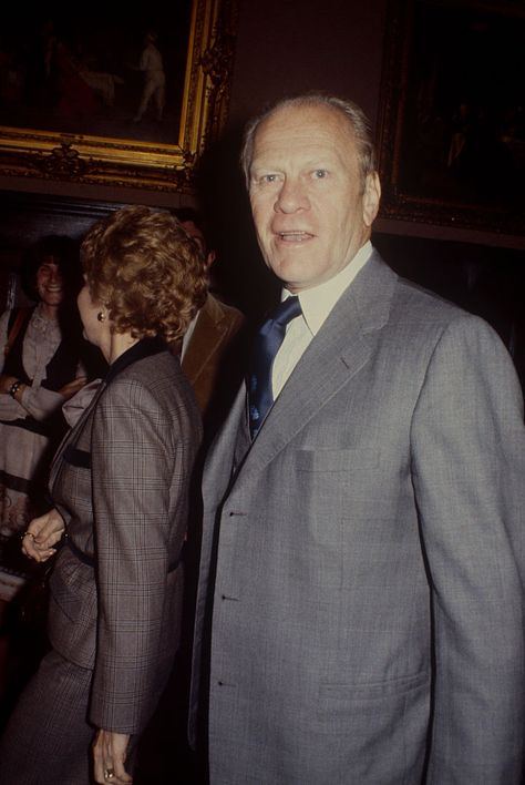 Gerald Ford with Betty Ford in the background; circa 1970; New York. (Photo by Art Zelin/Getty Images) 1970 New York, Ww2 Leaders, Gerald Ford, Betty Ford, Michael Roberts, United States Presidents, Electoral College, Us History, King Jr