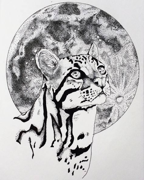 Ocelot Tattoo, Sphere Painting, Stippling Art, Gangster Girl, Beautiful Locations Nature, Arte Animal, Tattoo Stencils, Pictures To Draw, Pencil Art