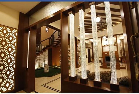 Glass Wall Partition, Interior Pillars, Hall Partition, Partition Living Room, Modern Corridor, Arch Designs For Hall, Glass Partition Designs, Tv Unit Design Modern Living, Wall Partitions