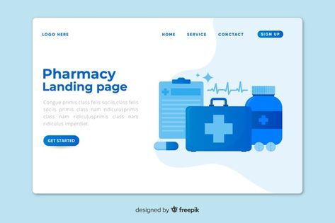 Online pharmacy landing page template Vector Online, Medical Kit, Landing Page Template, Graphic Editing, Page Template, Displaying Collections, Vector Photo, Apothecary, Pharmacy