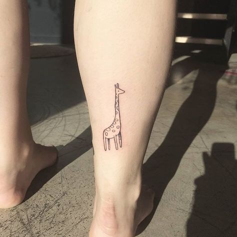 Tiny Giraffe Tattoo, Simple Giraffe Tattoo, Baby Giraffe Tattoo, Small Giraffe Tattoo, Giraffe Tattoo, Moose Tattoo, Spiral Tattoos, Vegan Tattoo, Handpoke Tattoo