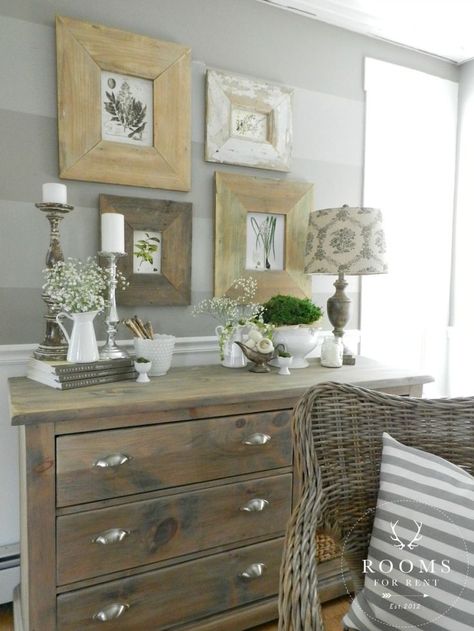 Favorite Things Friday - Beachy Farmhouse Tour - Farmhouse Bedroom Dresser Decor, Farmhouse Bedroom Dresser, Bedroom Dresser Decor Ideas, Dresser Decor Ideas, Bedroom Dresser Decor, Bedroom Dresser Styling, Beachy Farmhouse, Dresser Styling, Dresser Decor Bedroom