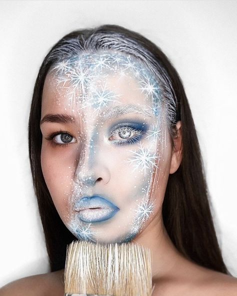 Princes Makeup, Snow Queen Makeup, Snowflake Makeup, Snow Makeup, Ice Makeup, Makeup Looks Winter, Frozen Makeup, Wonderland Makeup, Makeup Themes