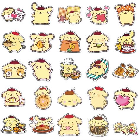 Cute Pompompurin, Anime Diy, Kids Decals, Stickers Anime, Hello Kitty Crafts, Kawaii Sticker, Sticker Printer, Cupcake Toppers Printable, Hello Kit