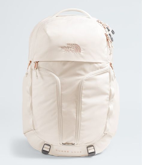 Women’s Surge Luxe Backpack | The North Face Nursing School Backpack Essentials, Cute North Face Backpack, College Backpacks For Women, College Backpack Aesthetic, North Face Bookbag, North Face Backpack School, Northface Backpacks, Work Backpack Women, The North Face Backpack