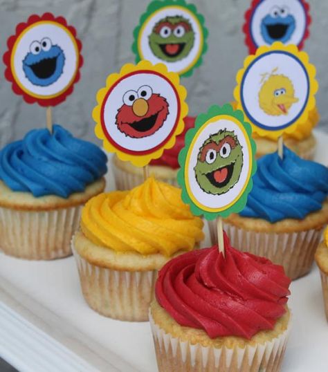 Cómo hacer una fiesta de Plaza Sésamo - unComo Sesame Street Birthday Party Ideas Boy, Elmo Birthday Party Boy, Sesame Street Birthday Cakes, Sesame Street Cupcakes, Cookie Monster Party, Cookie Monster Birthday, Elmo Birthday Party, Football Birthday Party, Sesame Street Birthday Party