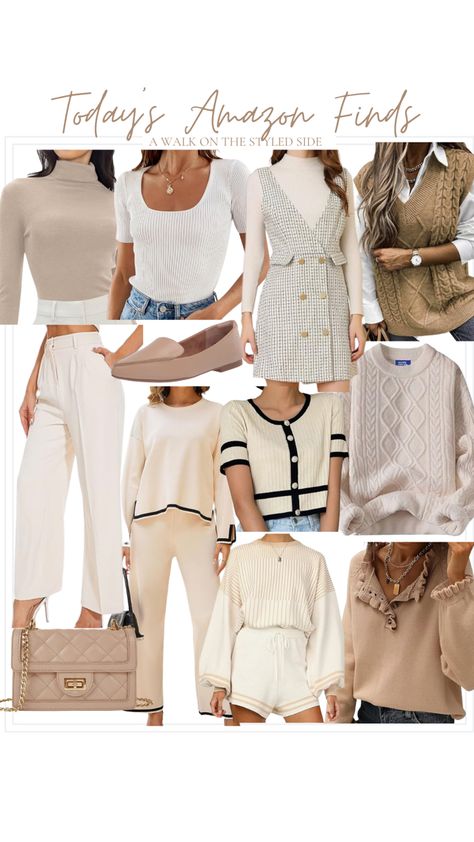 Amazon Fall Fashion, Kate Spade Staci, Amazon Fashion Finds, Cream Outfits, Fall Neutrals, Amazon Favorites, Neutral Outfit, Neutral Fashion, Affordable Clothes