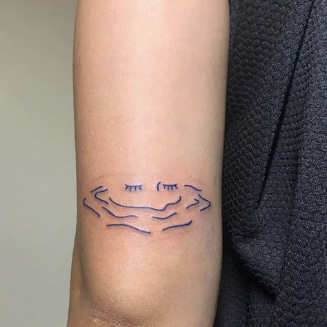 IG: true.blue.studio Blue Minimal Tattoo, True Blue Tattoo, Blue Tattoos, Blue Tattoo, Minimal Tattoo, True Blue, Fish Tattoos, Jesus Fish Tattoo, Small Tattoos