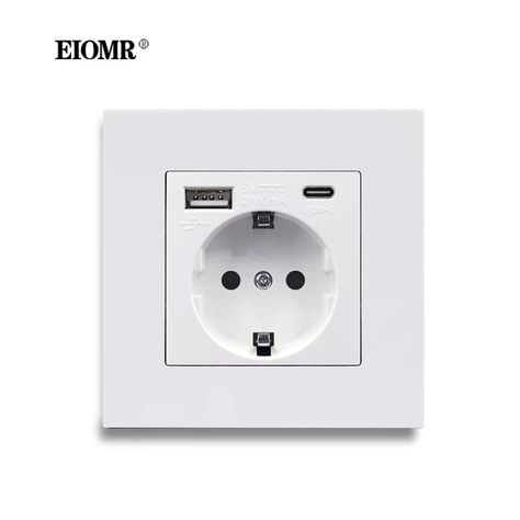 Eiomr Eu Wall Type C Power Outlet 86mm*86mm White Pc Panel 5v 2100ma With Usb Ports Eu Standard Usb Charging Socket For Home - Electrical Sockets - AliExpress Electrical Ideas, Graduation Party Planning, Power Socket, Plug Socket, Wall Plug, Wall Outlets, Electrical Outlets, Power Outlet, Hotel Room