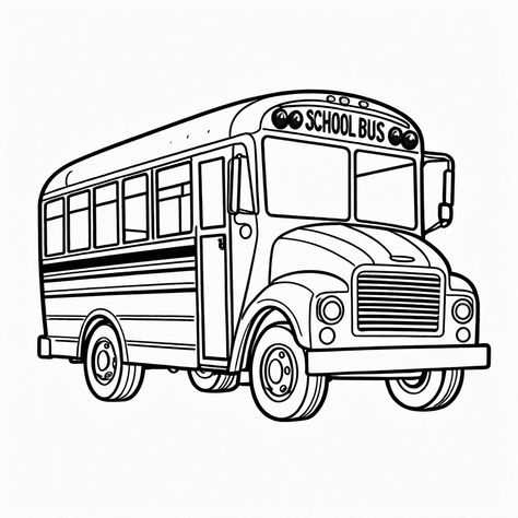 School Bus Coloring Page: Engage Your Child with Fun Activities School Bus Coloring Page, Bus Coloring Page, Bus Drawing, Coloring Tips, Black And White Flowers, Fun Activities For Kids, School Bus, Free Coloring Pages, Printable Coloring Pages