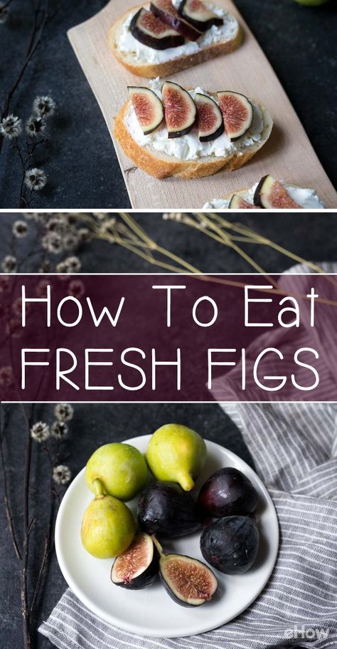 Fresh figs are here! They can be enjoyed on their own (try scattering them around a cheese platter), but they also pair beautifully with a wide variety of sweet and savory dishes. From homemade compotes to savory small plates, here are some wonderful ways to eat fresh figs. http://www.ehow.com/how_5122199_eat-fresh-figs.html?utm_source=pinterest.com&utm_medium=referral&utm_content=freestyle&utm_campaign=fanpage Fresh Fig And Goat Cheese Recipes, Savory Fig Dishes, How To Eat A Fresh Fig, Fresh Figs Appetizers, How To Cook Fresh Figs, Desserts With Fresh Figs, Fresh Fig Appetizers, What Can I Do With Fresh Figs, How To Use Fresh Figs