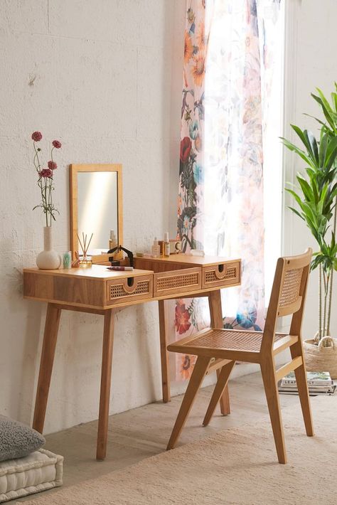 A Midcentury Vanity: Marte Vanity Vanity Desk, Design Living Room, Vanity Table, Boho Bedroom, My New Room, Beach House Decor, Decor Interior Design, And Sign, Home Interior