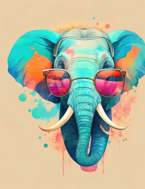 Photo colorful portrait of an elephant w... | Premium Photo #Freepik #photo #elephant-head #animal-art #art-painting #art Elephant Face Drawing, Elephant Portrait, Elephant Logo Design, Elephant Clip Art, Elephant Artwork, Whimsical Animals, Elephant Face, Elephant Pictures, Painting References