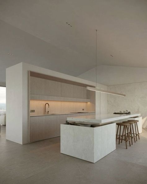 Beige Concrete, Minimal Kitchen Design, Minimalist Apartment Style, Minimalist Kitchen Design, Minimalist Apartment, Minimal House Design, Concrete Kitchen, Minimalist House Design, House Design Kitchen