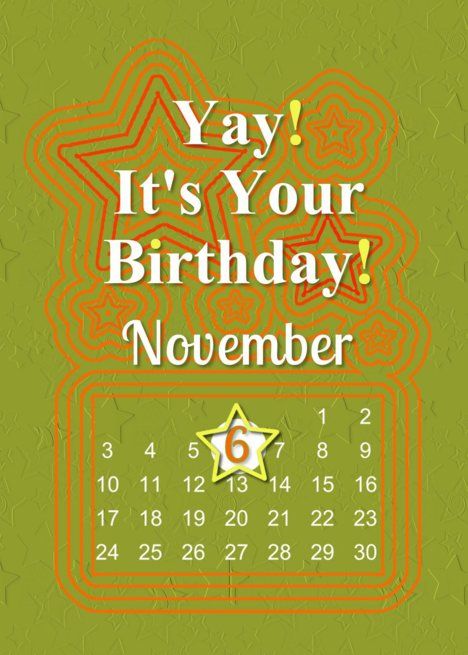 17 November Birthday, Happy Birthday 22, Illustrated Holiday Cards, Birthday November, Birthday Date, Unique Birthday Cards, November Birthday, Card Embellishments, Birthday Dates