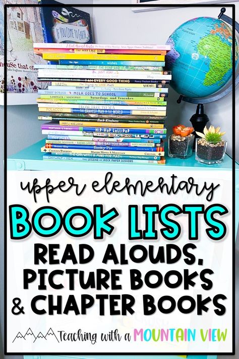 Looking for novels and picture books for upper elementary? Need a picture book to teach reading skills? Need a book for your math lesson? These are THE definitive book lists for 3rd, 4th, and 5th grades. Library Activities For 3rd Graders, Upper Elementary Read Alouds, 3rd Grade Class Library, 3rd Grade Picture Books, 4th Grade Picture Books, 2nd Grade Picture Books, Best Picture Books For Upper Elementary, Upper Elementary Picture Books, 5th Grade Books To Read