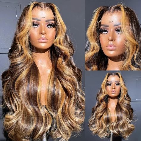 Just found this amazing item on AliExpress. Check it out! $219.20 | Honey Blonde Body Wave Lace Front Wig Highlight 13x6 HD Lace Frontal Wig Human Hair Wear Go Glueless 6x4 HD Lace Closure Wig Curly Highlights, Highlight Wig, Blonde Highlight, Long Human Hair Wigs, Honey Blonde Highlights, Thick Base, Invisible Lace, Hd Lace Frontal, Lace Frontal Wigs