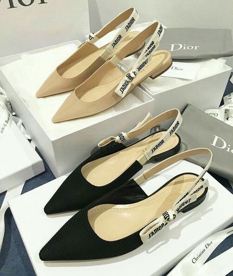 Jadior Slingback, Granny Shoes, Always Late, Stunning Shoes, Slingback Flats, Fancy Shoes, Slingback Shoes, Black And Beige, Designer Items