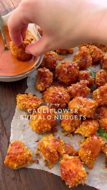 Spicy Buffalo Sauce, Cauliflower Nuggets, The Best Cauliflower, Vegan Challenge, Nuggets Recipe, Plant Milk, Vegan Recipes Videos, Plant Based Cookbook, Vegan Cookbook