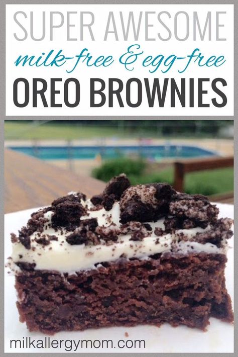 Egg Free Dessert Recipes, Milk Allergy Mom, Allergy Friendly Desserts, Homemade Brownies Easy, Egg Free Desserts, Dairy Free Baking, Dairy Free Brownies, Allergen Free Recipes, Dairy Free Snacks