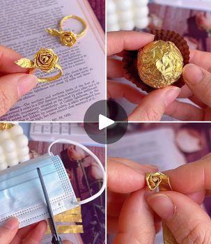 Wrappers Diy, Easy Rose, Chocolate Wrapper, Waste Material, Diy Ring, Simple Crafts, Chocolate Wrappers, Simple Rose, Rose Ring